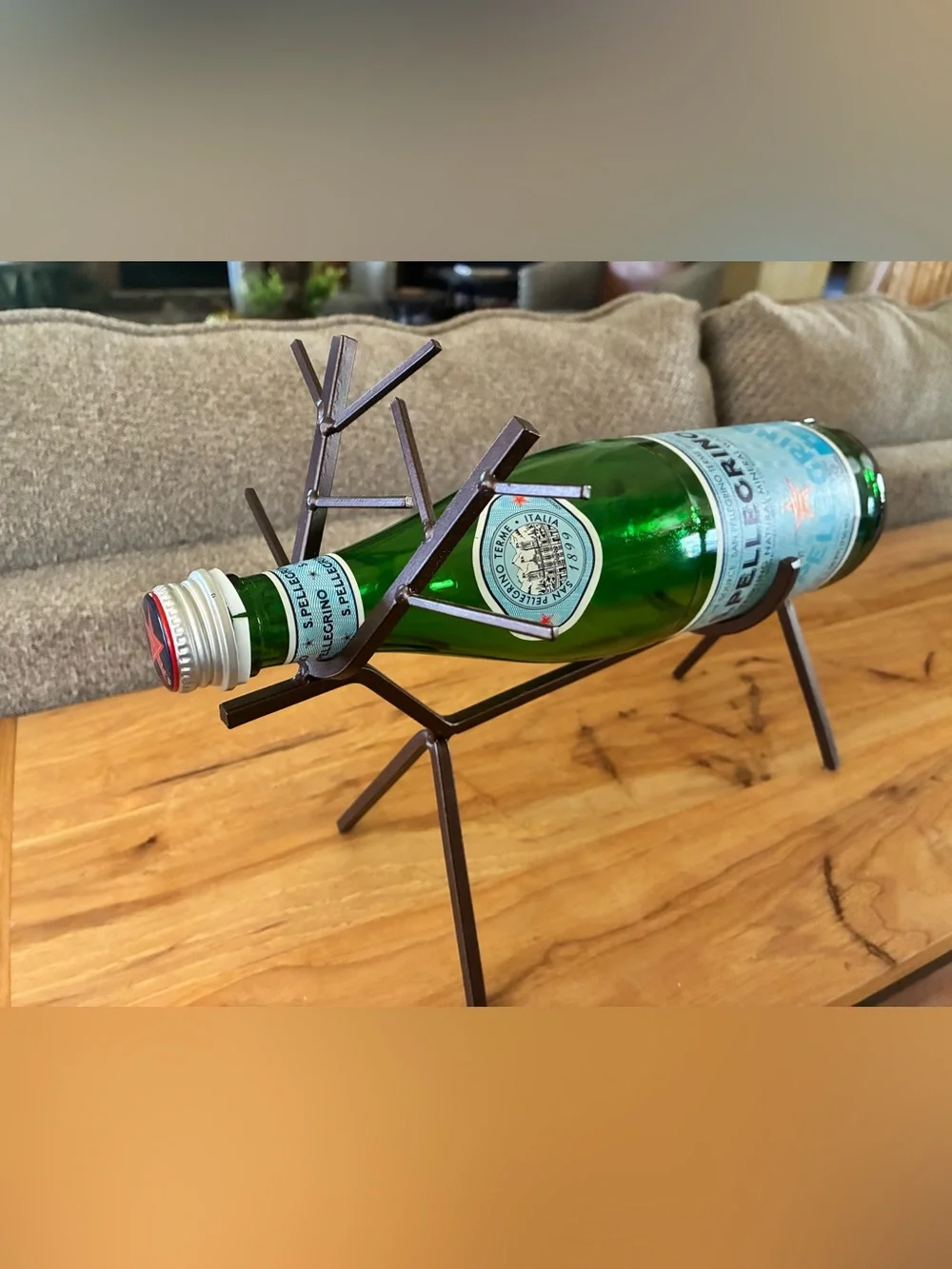 Metal Deer Bottle Holder in Antique Bronze